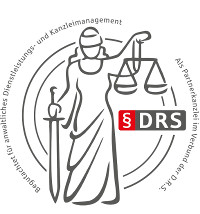 Siegel: Begutachtet für anwaltliches Dienstleistungs- und Kanzleimanagement als Partnerkanzlei im Verbund der D.R.S.